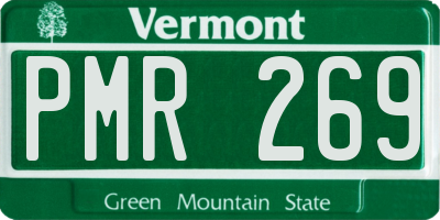 VT license plate PMR269