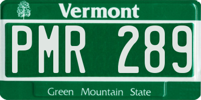 VT license plate PMR289