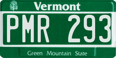 VT license plate PMR293