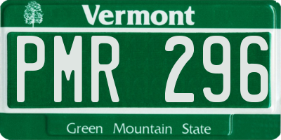 VT license plate PMR296