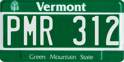 VT license plate PMR312
