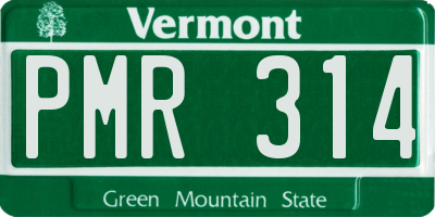 VT license plate PMR314