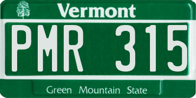VT license plate PMR315