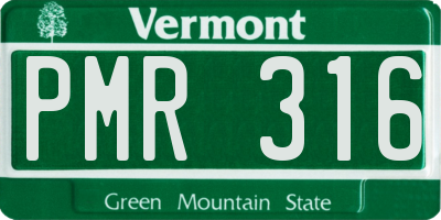 VT license plate PMR316