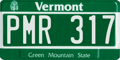 VT license plate PMR317
