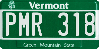 VT license plate PMR318