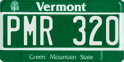 VT license plate PMR320