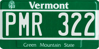 VT license plate PMR322