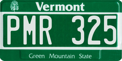 VT license plate PMR325