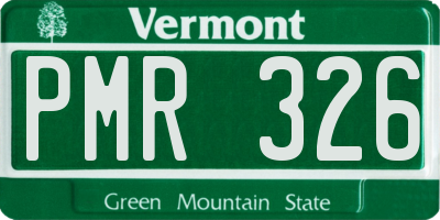 VT license plate PMR326