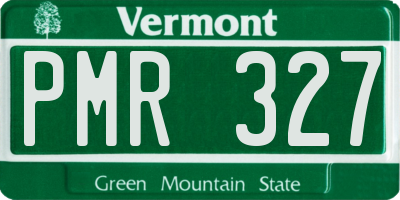 VT license plate PMR327