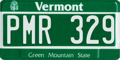 VT license plate PMR329