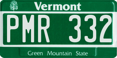 VT license plate PMR332