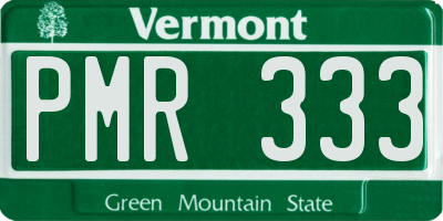 VT license plate PMR333