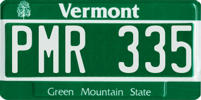 VT license plate PMR335