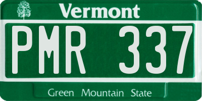 VT license plate PMR337