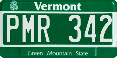 VT license plate PMR342