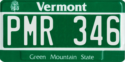 VT license plate PMR346