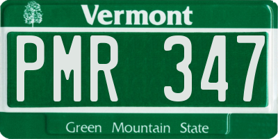 VT license plate PMR347
