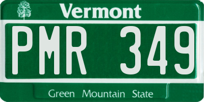 VT license plate PMR349