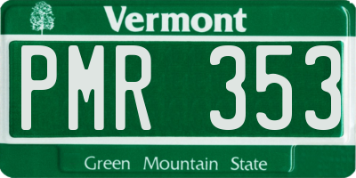 VT license plate PMR353