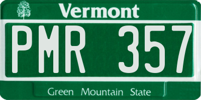 VT license plate PMR357