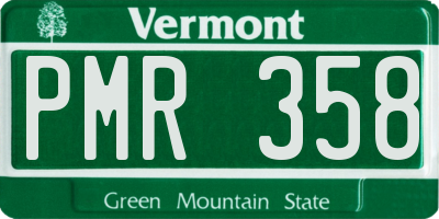 VT license plate PMR358