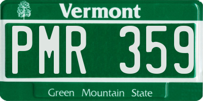 VT license plate PMR359