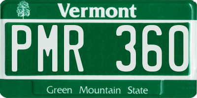 VT license plate PMR360