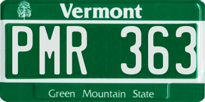 VT license plate PMR363