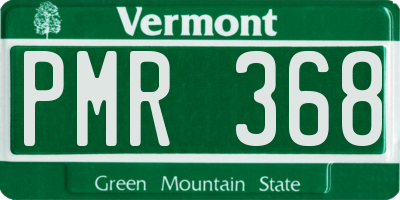 VT license plate PMR368