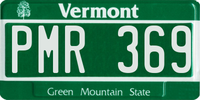 VT license plate PMR369