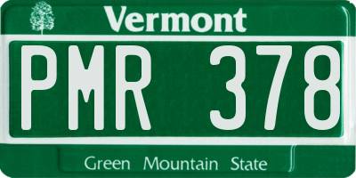 VT license plate PMR378