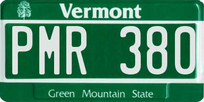 VT license plate PMR380