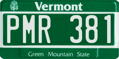 VT license plate PMR381