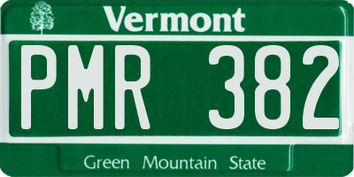 VT license plate PMR382