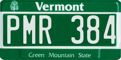 VT license plate PMR384