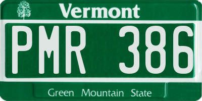 VT license plate PMR386
