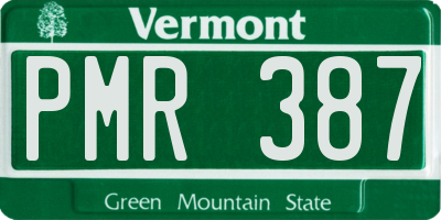 VT license plate PMR387