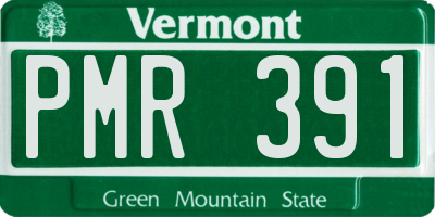 VT license plate PMR391
