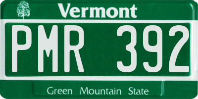 VT license plate PMR392