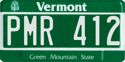 VT license plate PMR412