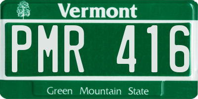 VT license plate PMR416