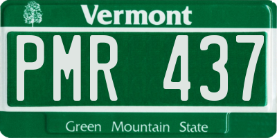 VT license plate PMR437
