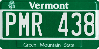 VT license plate PMR438