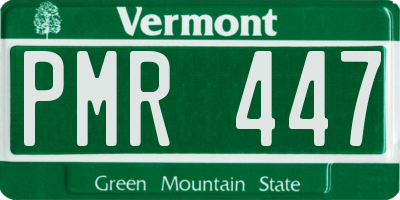 VT license plate PMR447