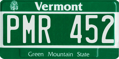 VT license plate PMR452