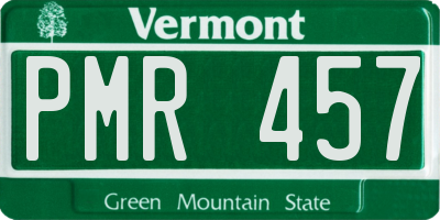 VT license plate PMR457