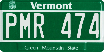 VT license plate PMR474