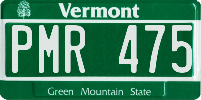 VT license plate PMR475